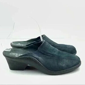 Portania clogs size 39 navy blue nubuck suede